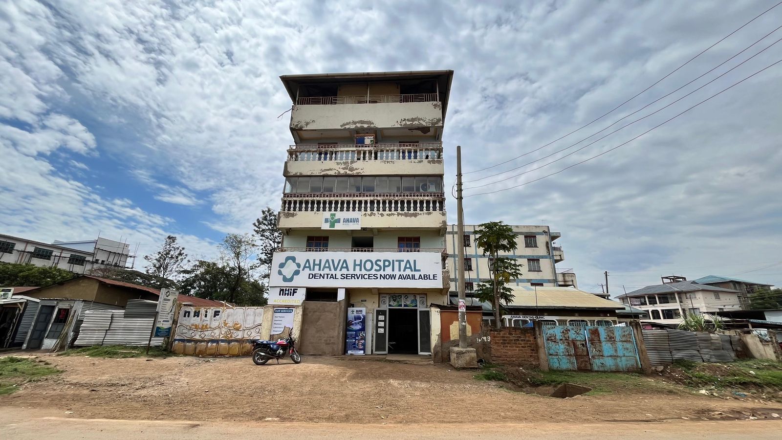 The Ahava Medical Centre entrance in Manyatta